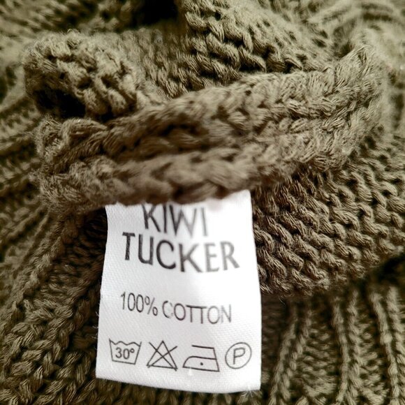 Olive Green Sweater with Distressed Back - Picture 6 of 7